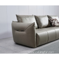 new trend White cheap modern leather sofa set with LED light leather sofa set living room furniture